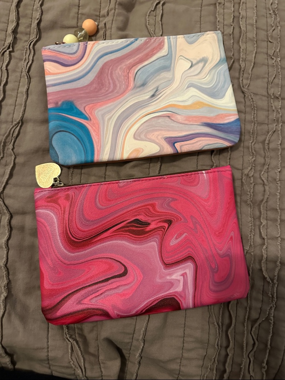 ipsy Pink & Tan Duo Cosmetic Pouches
